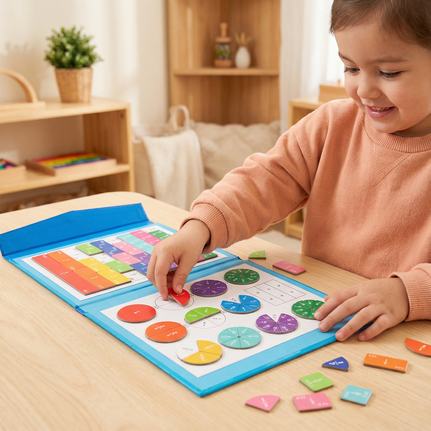 Magnetic Fraction Learning Board for Kids